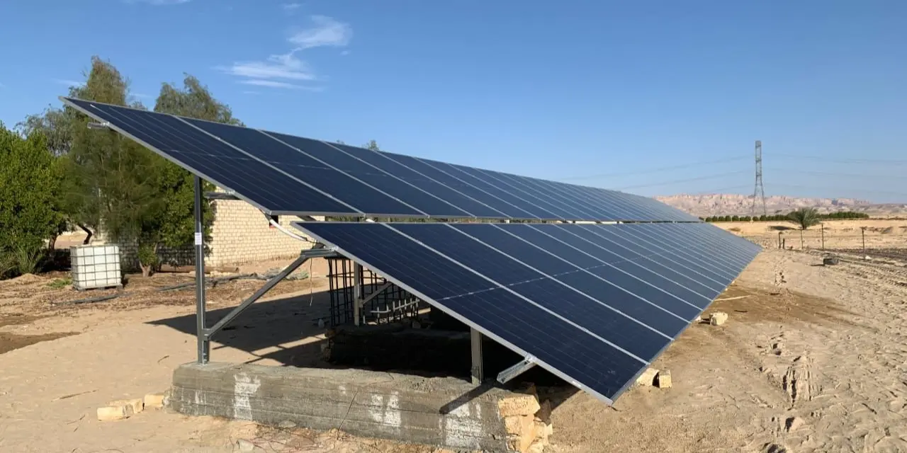 محطة طاقة شمسية 30 كيلو وات لتشغيل موتور 30 حصان بكفاءة عالية