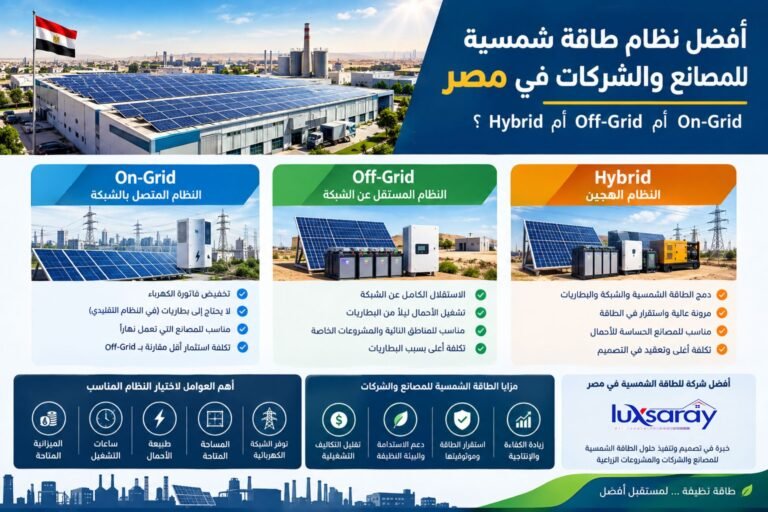 انواع محطات الطاقة الشمسية
